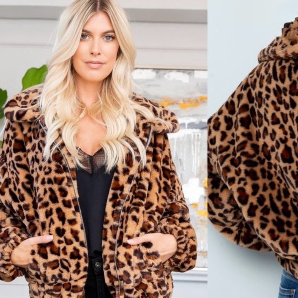 THE Kimimila LEOPARD FAUX FUR JACKET